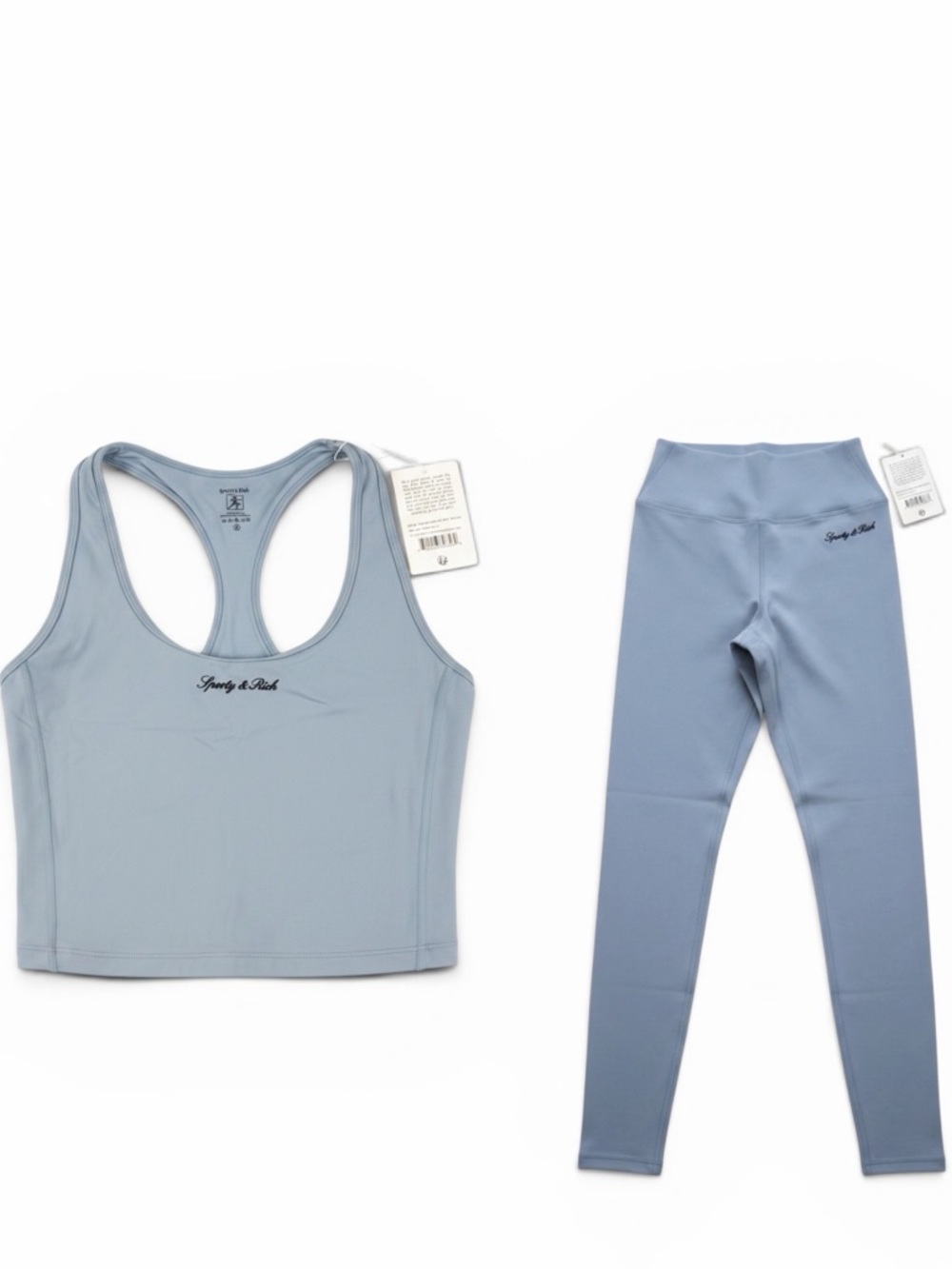 NWT Sporty & Rich Serif Logo Active Set - Heather Blue (M)